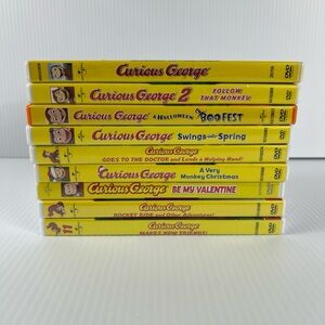 DVD Curious George Lot Monkey Doctor Halloween Spring Christmas Valentine Rocket